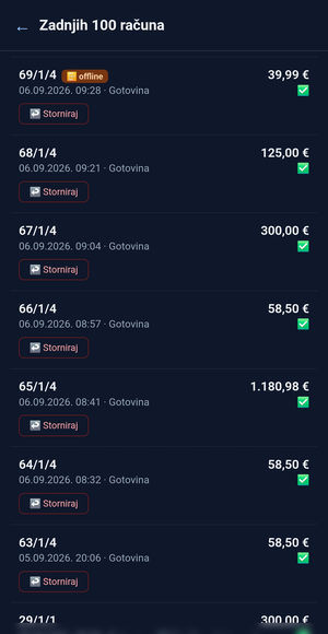 Pregled izdanih računa na mobitelu
